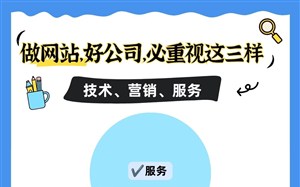 做网站，选好的网站建设公司，必重视：技术、营销、服务