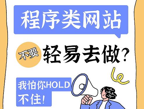 程序类网站不好做，不懂这些不要轻易去做